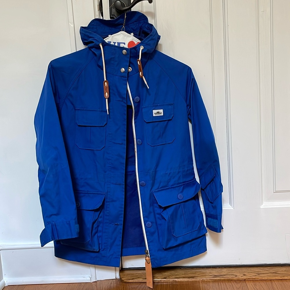 Madewell x Penfield waxed raincoat - cobalt blue XS